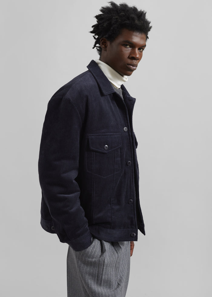 Dresden Quilted Corduroy Jacket - Navy