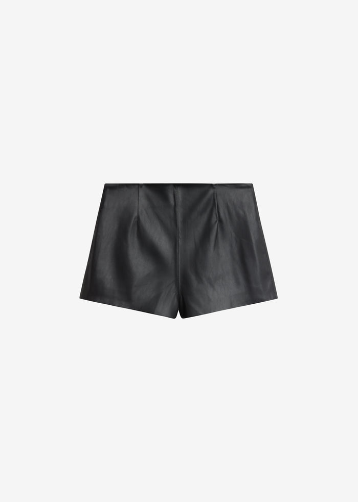 Dreux Faux Leather Hot Pants - Black
