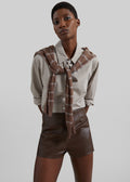 Dreux Faux Leather Hot Pants - Brown