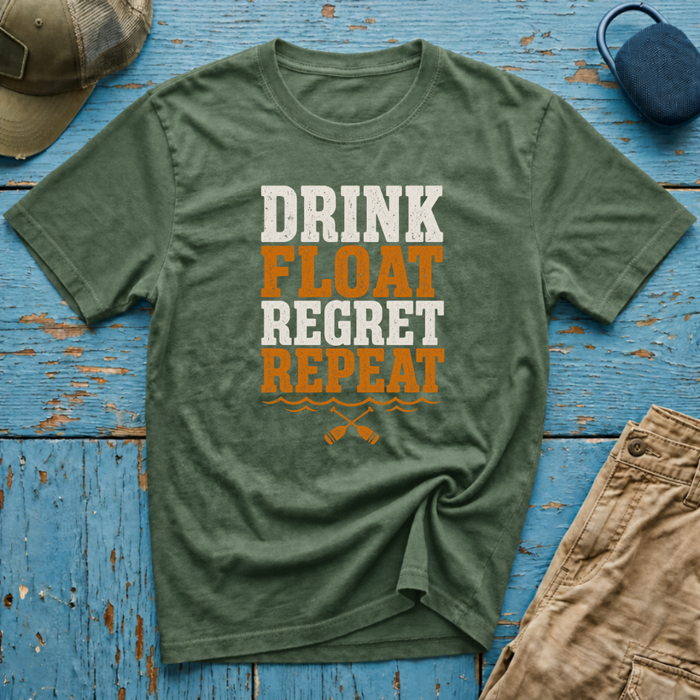Drink Float Regret Repeat 2 Graphic T-Shirt