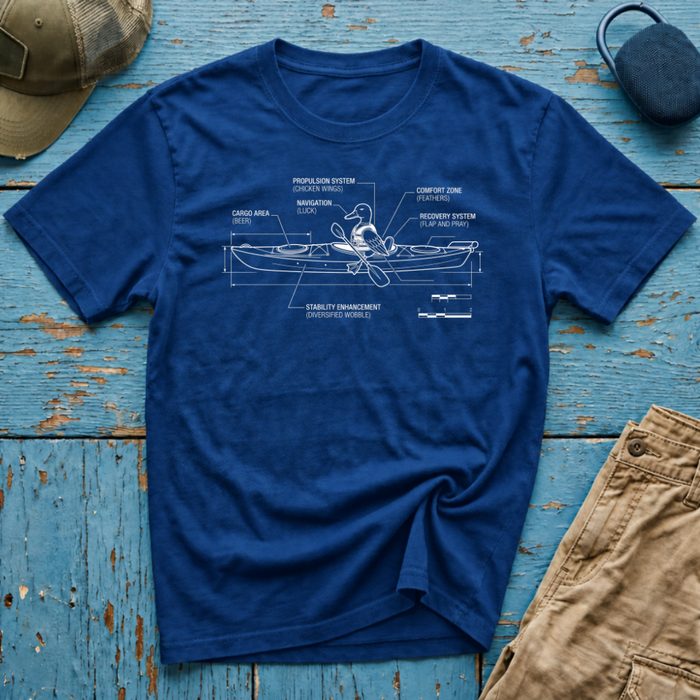 Duck Kayak Schematic Graphic T-Shirt