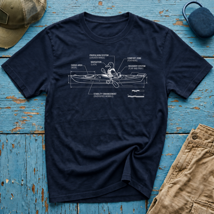 Duck Kayak Schematic Graphic T-Shirt