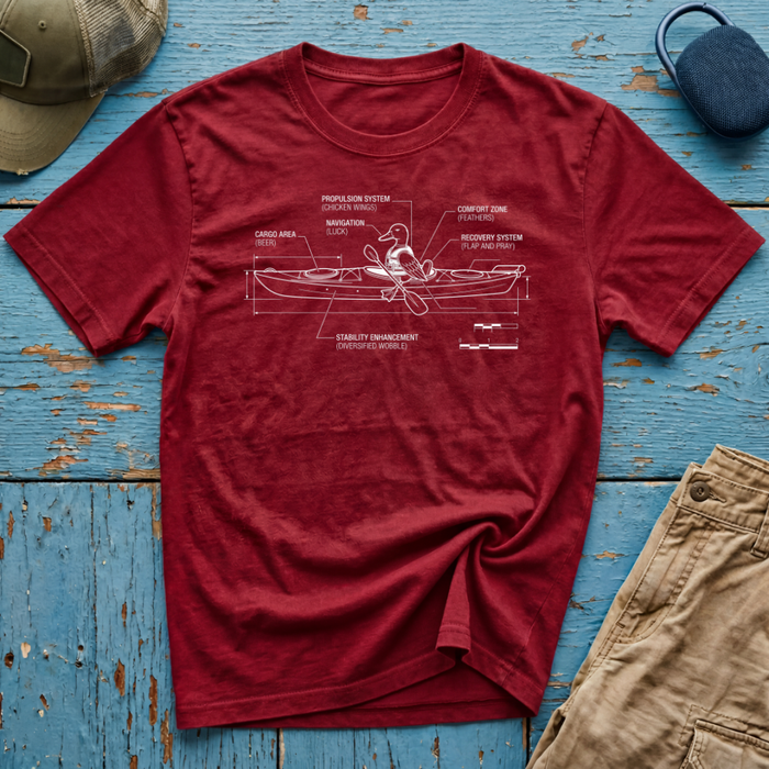 Duck Kayak Schematic Graphic T-Shirt