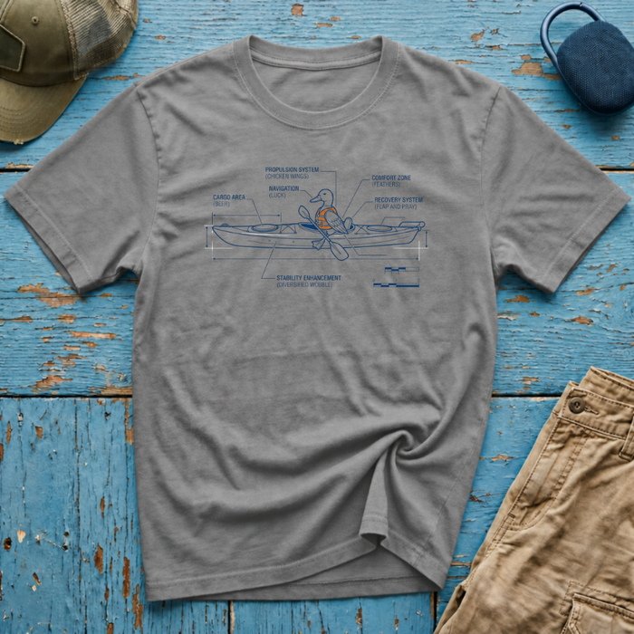 Duck Kayak Schematic Graphic T-Shirt