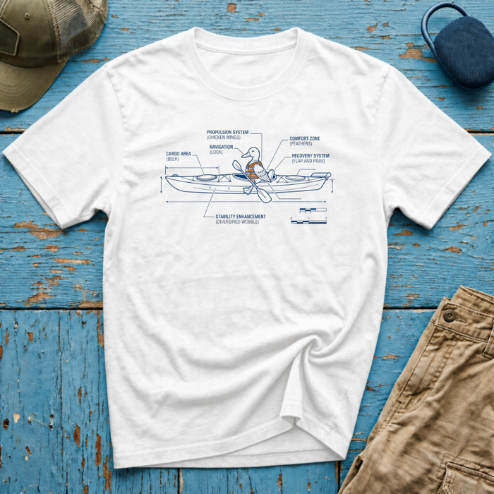 Duck Kayak Schematic Graphic T-Shirt
