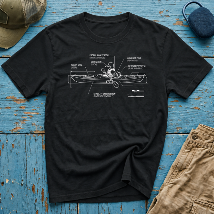 Duck Kayak Schematic Graphic T-Shirt