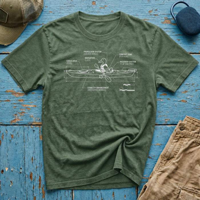 Duck Kayak Schematic Graphic T-Shirt