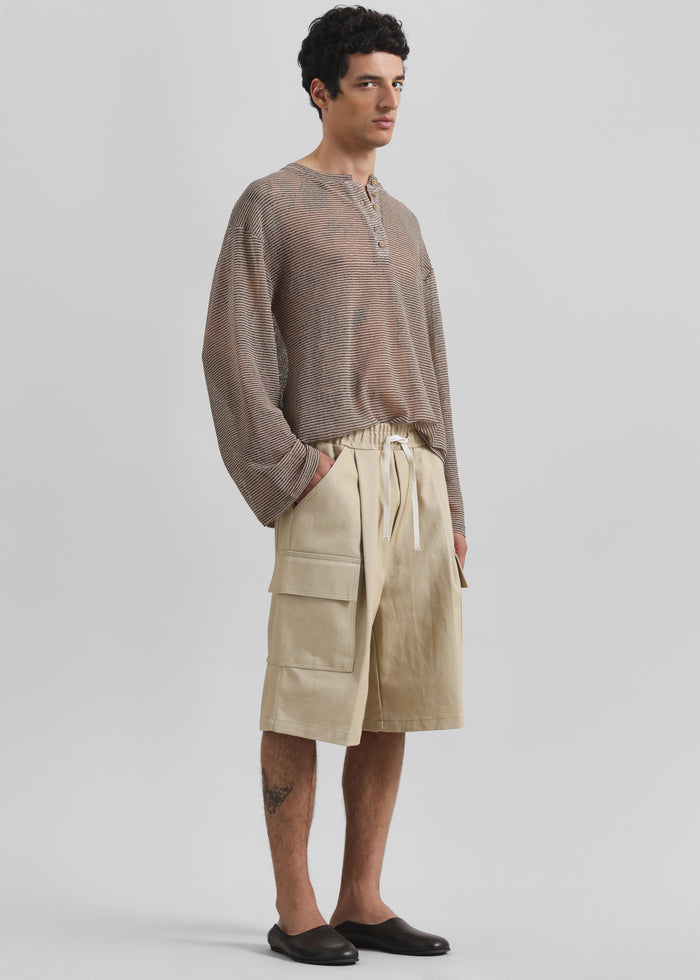 Dunwich Denim Bermuda Shorts - Beige