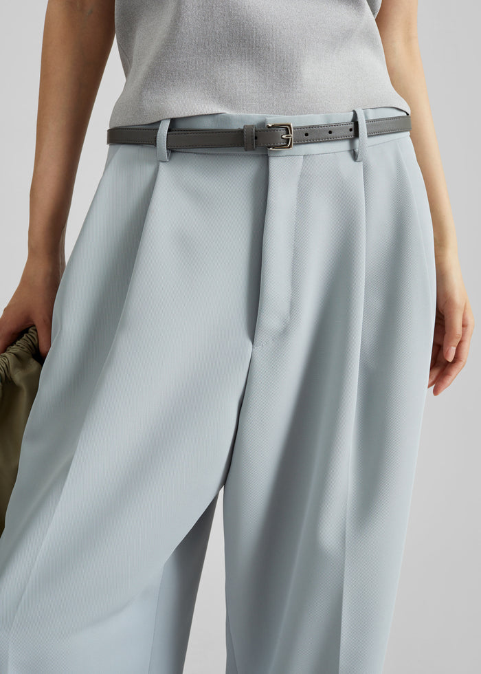 Duved Pleated Trousers - Slate Grey