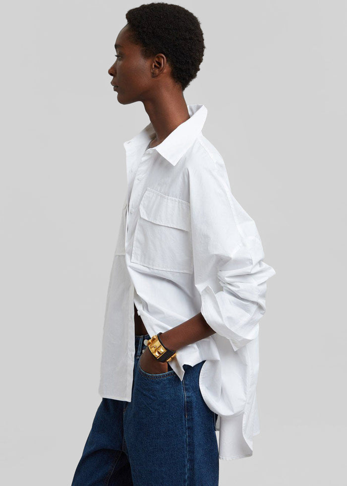 Elara Oversized Shirt - Optic White