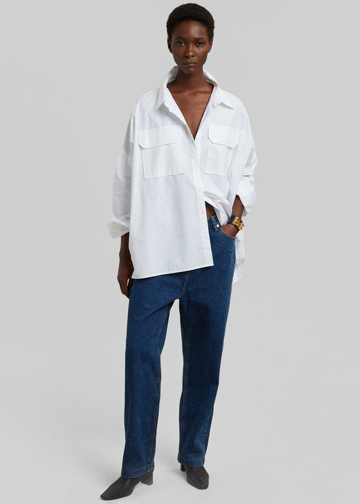 Elara Oversized Shirt - Optic White