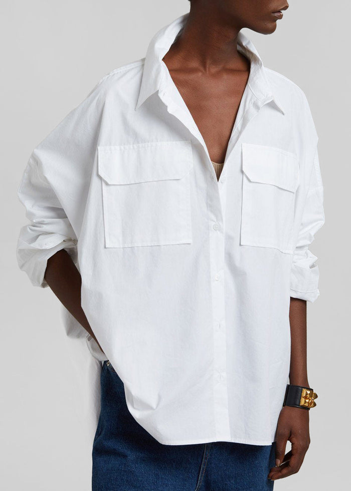 Elara Oversized Shirt - Optic White