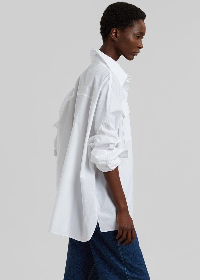 Elara Oversized Shirt - Optic White
