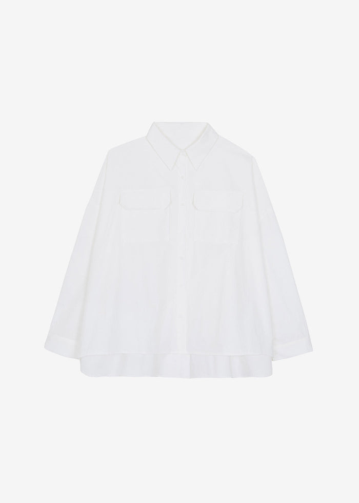 Elara Oversized Shirt - Optic White Shirt The Frankie Shop