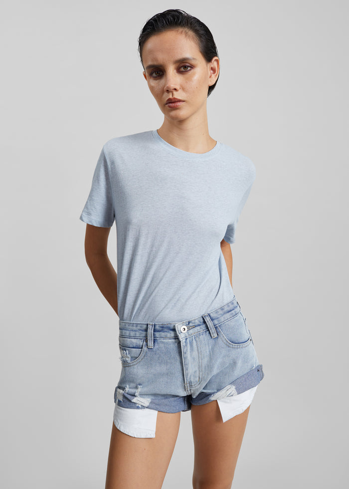 Elba Cotton T-Shirt - Light Blue