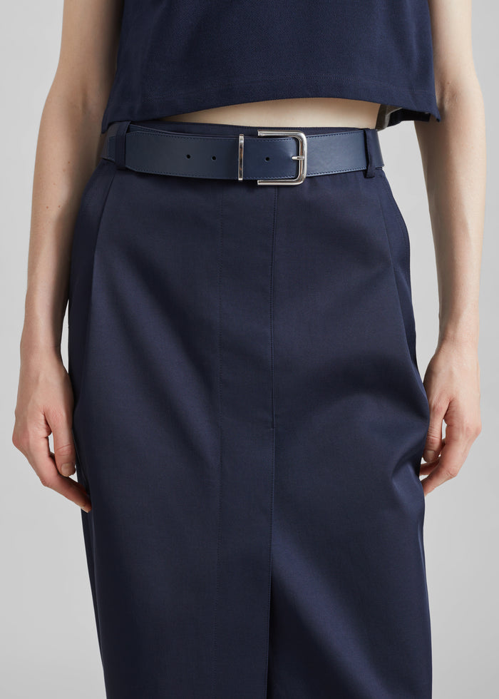 Elian Tailored Midi Skirt - Navy