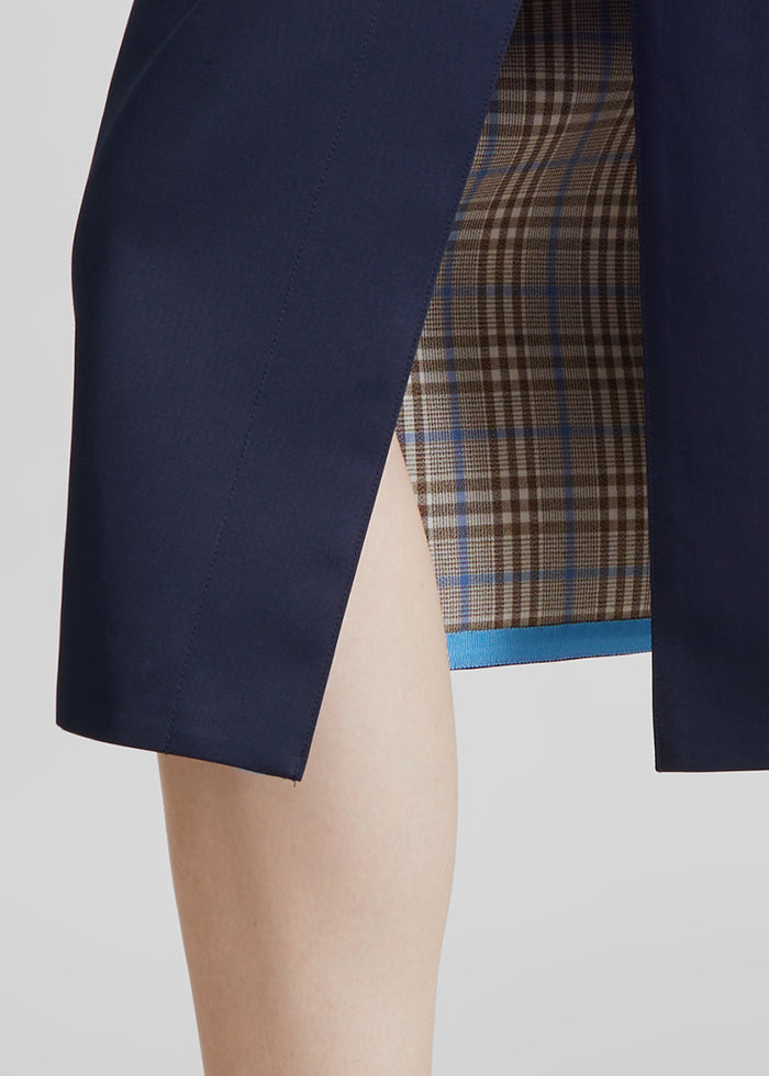 Elian Tailored Midi Skirt - Navy