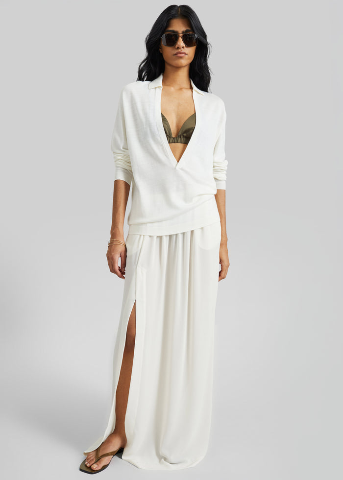 Elie Silk Fluid Maxi Skirt - Ivory