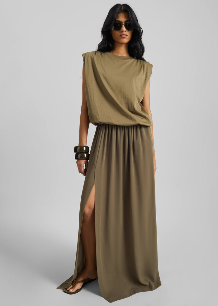 Elie Silk Fluid Maxi Skirt - Olive