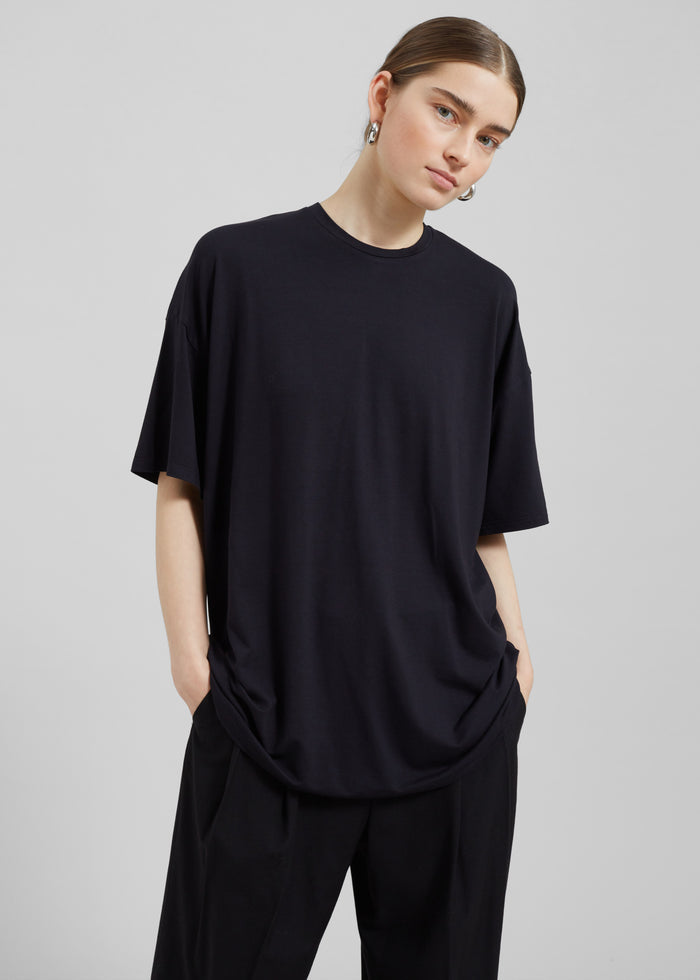 Ella Boxy Tee - Black