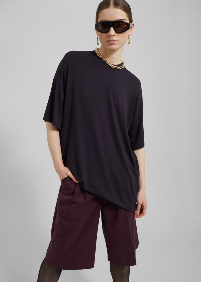Ella Boxy Tee - Dark Plum