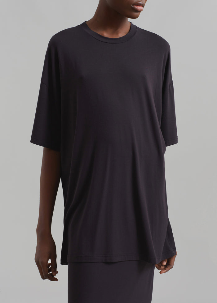 Ella Boxy Tee - Dark Plum
