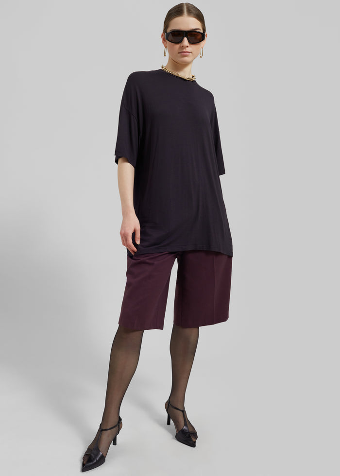 Ella Boxy Tee - Dark Plum