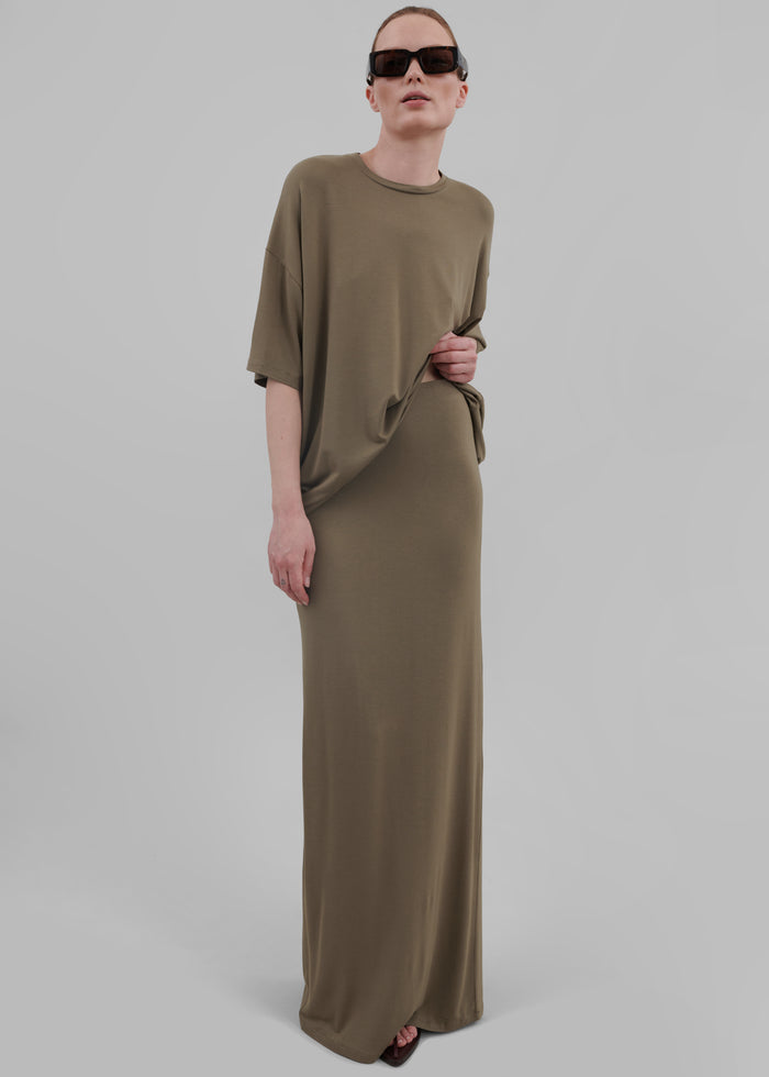 Ella Maxi Skirt - Khaki Brown
