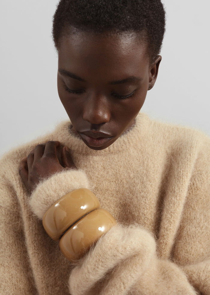 Ellery Mohair Crewneck Sweater - Beige