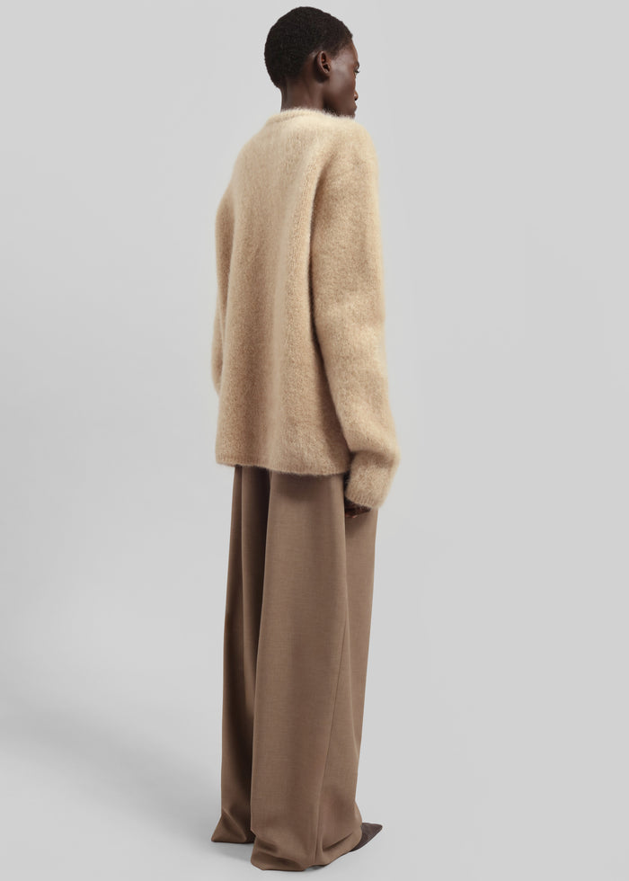 Ellery Mohair Crewneck Sweater - Beige