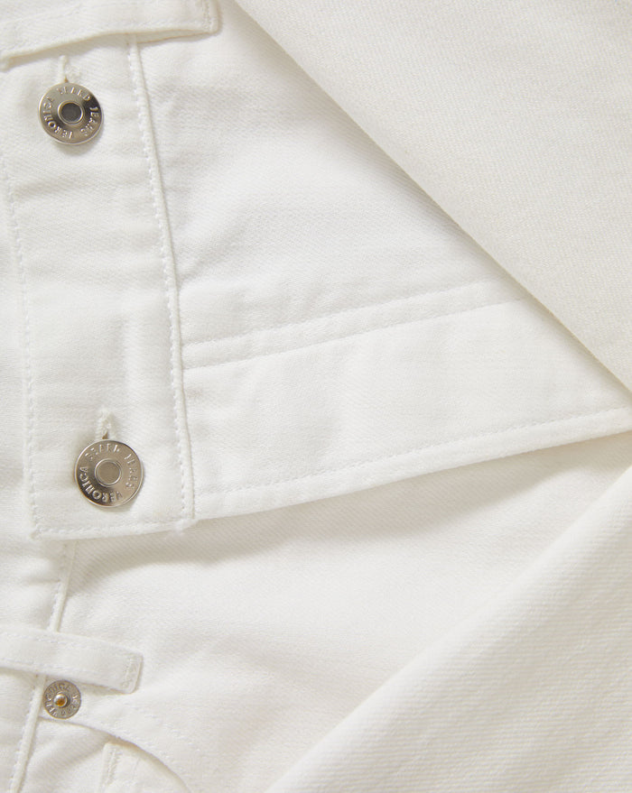 Veronica Beard Ellis Crossover-Waistband Denim Short - White