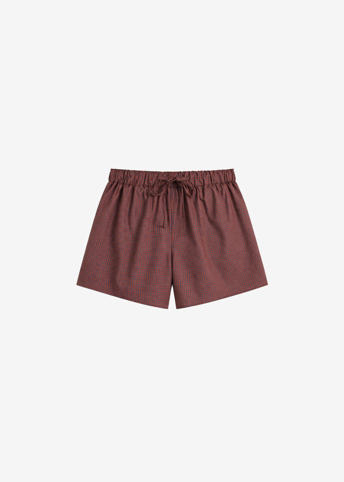 Ello Boxer Shorts - Checked Terracotta