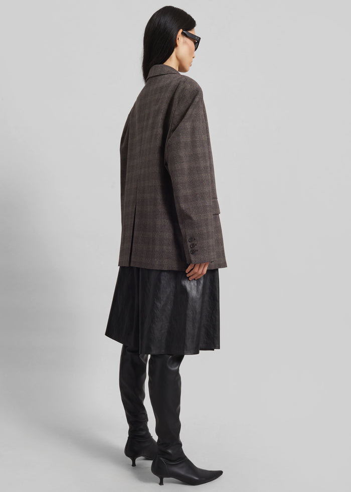 Ellory Padded Blazer - Brown Glen Plaid