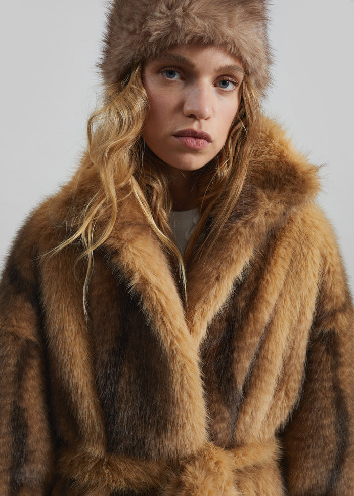 Elne Faux Fur Hair Band - Beige Melange