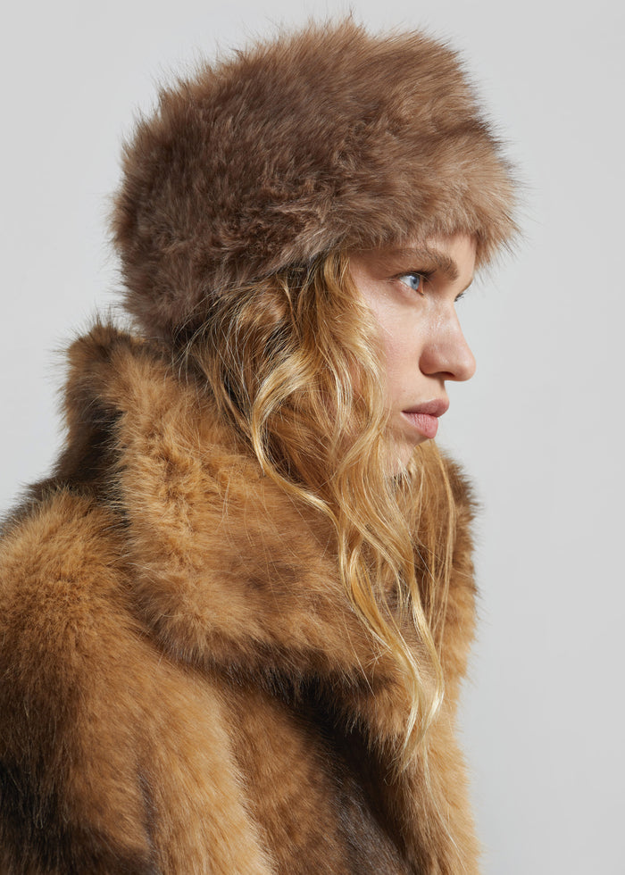 Elne Faux Fur Hair Band - Beige Melange