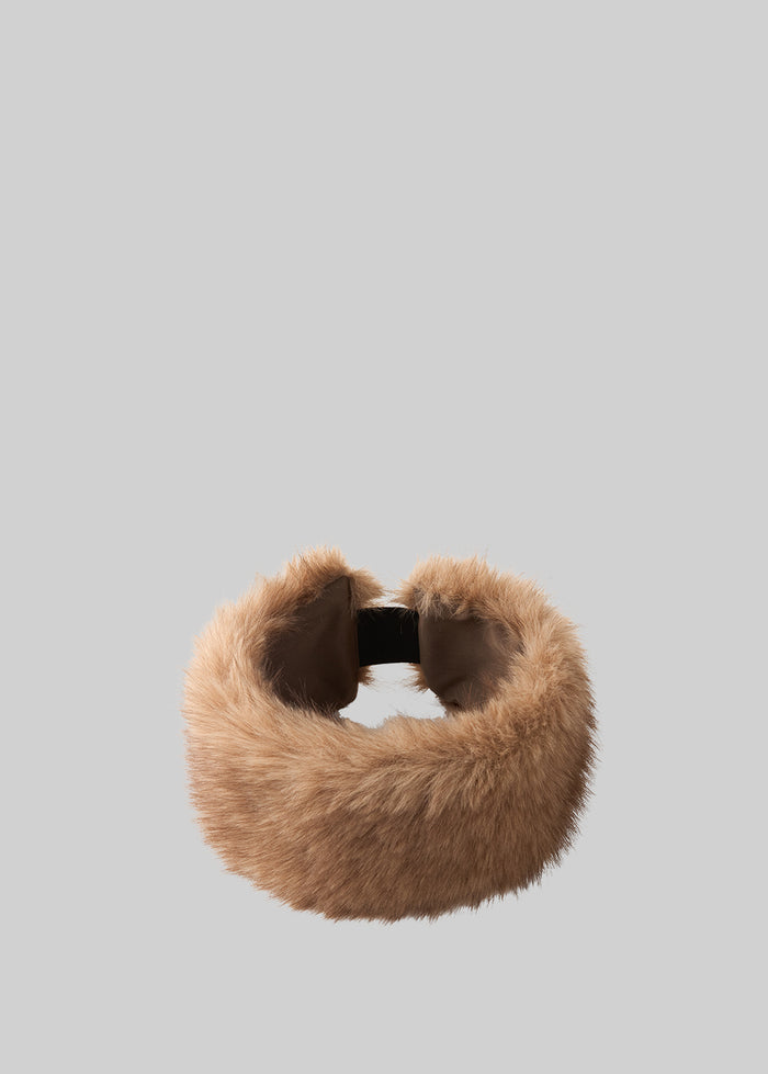 Elne Faux Fur Hair Band - Beige Melange