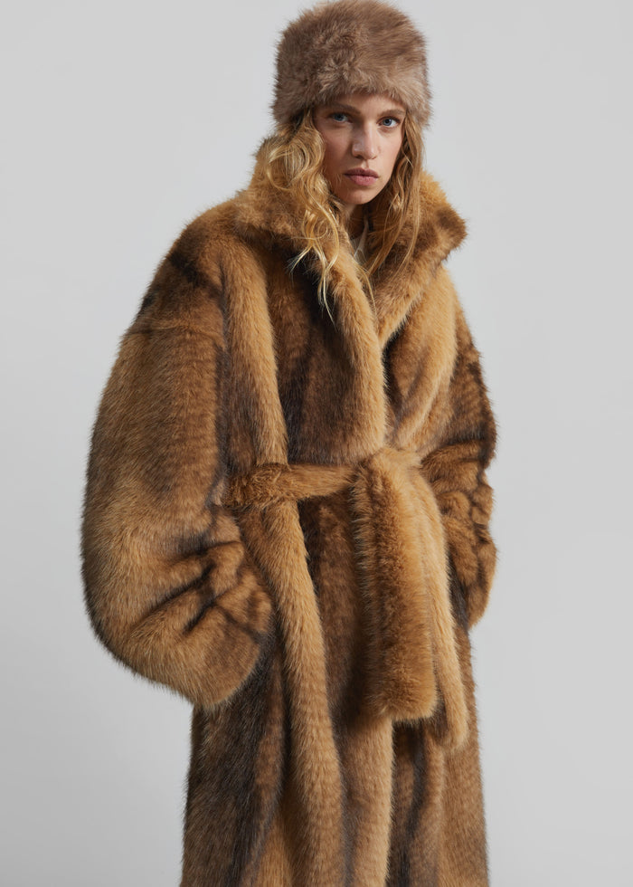 Elne Faux Fur Hair Band - Beige Melange