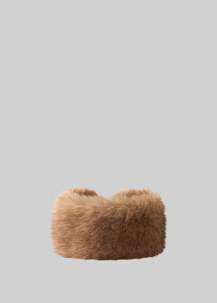 Elne Faux Fur Hair Band - Beige Melange
