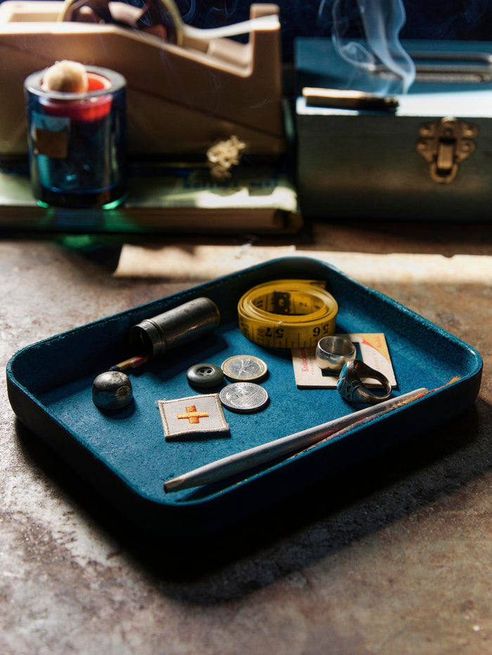 Black emil erwin blue leather tray