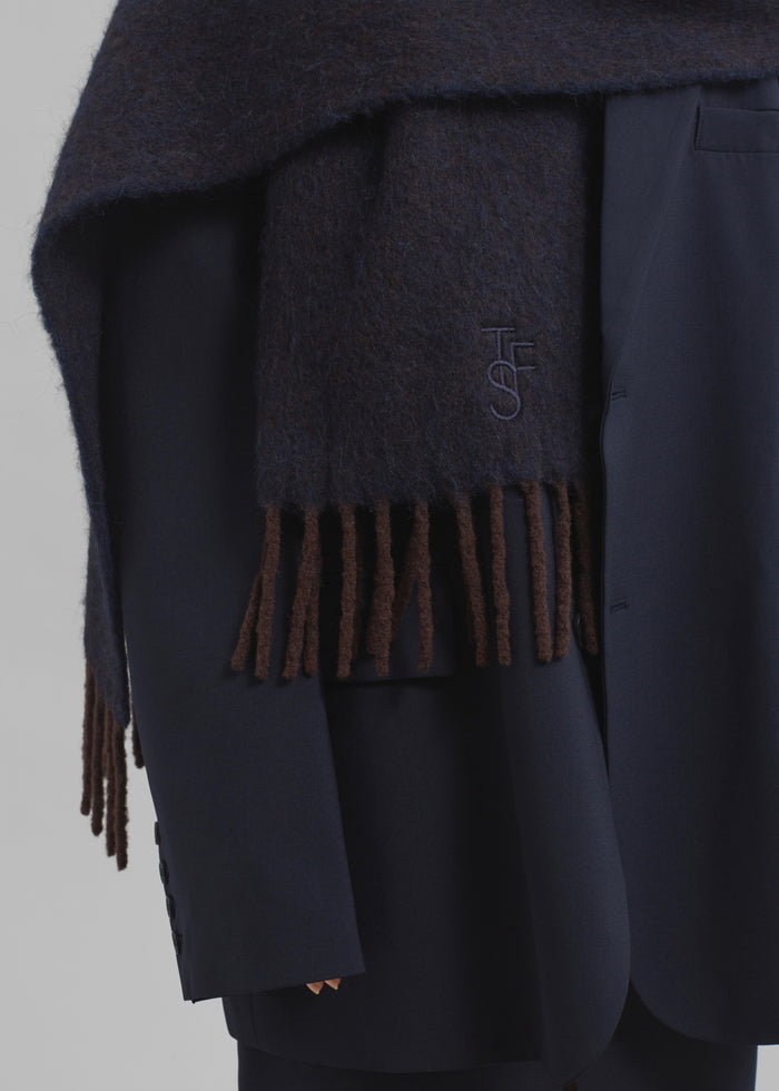 Etta Wool Scarf - Navy