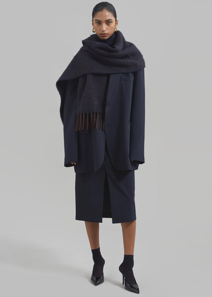 Etta Wool Scarf - Navy