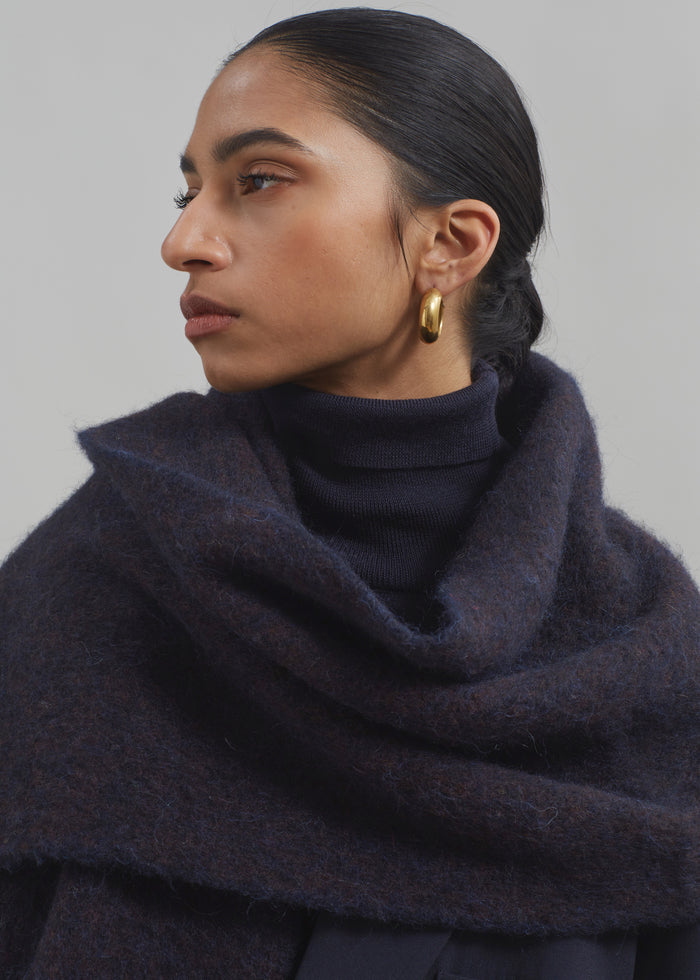 Etta Wool Scarf - Navy