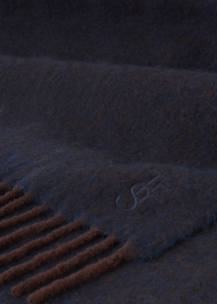 Etta Wool Scarf - Navy