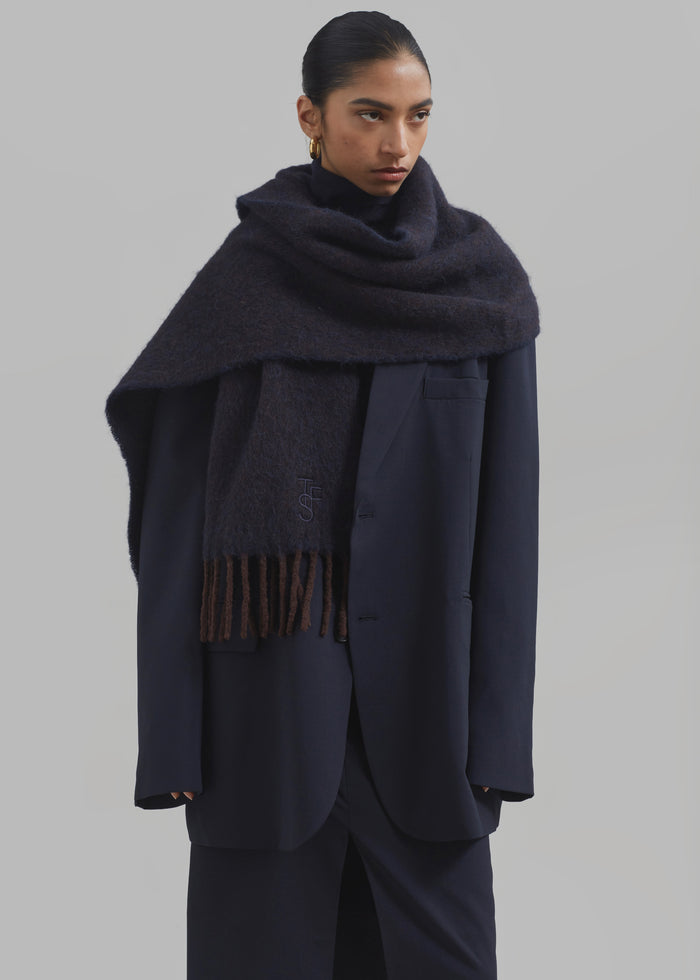Etta Wool Scarf - Navy