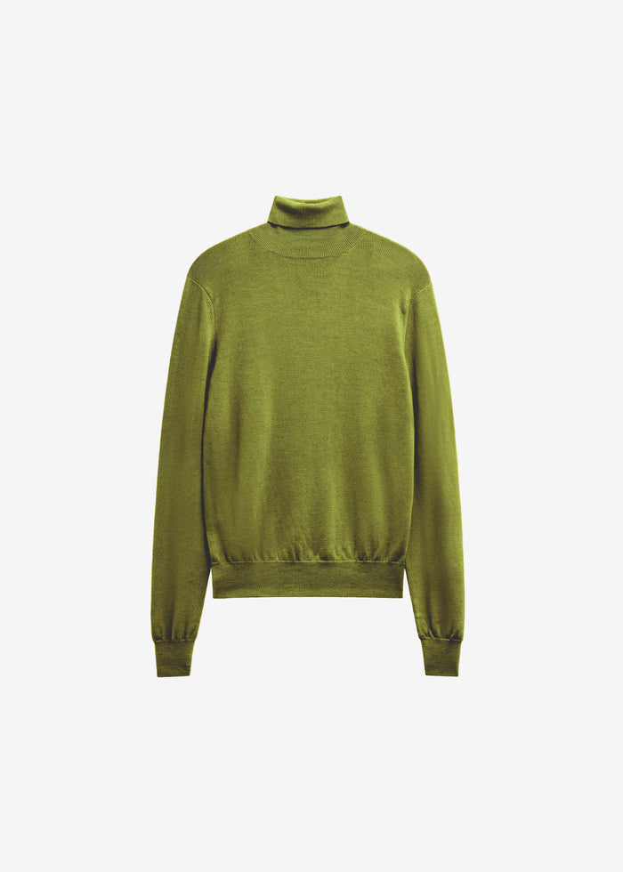 Eve Thin Turtleneck Sweater - Army Green