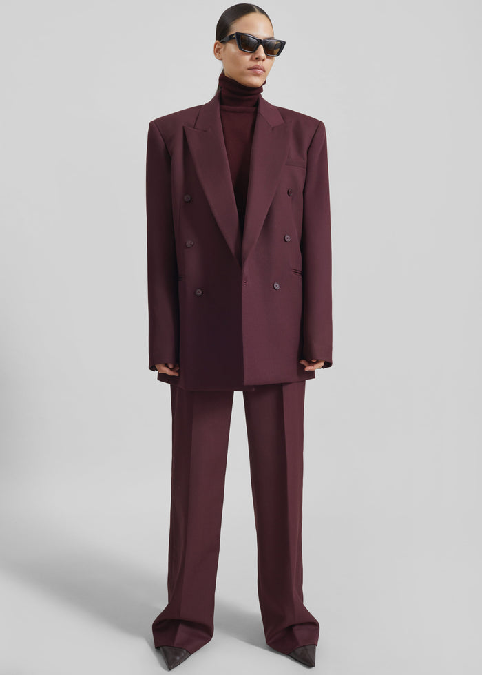 Eve Thin Turtleneck Sweater - Burgundy