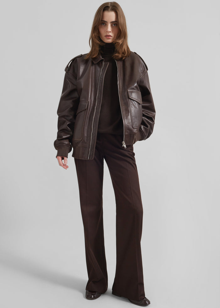 Eve Thin Turtleneck Sweater - Dark Brown