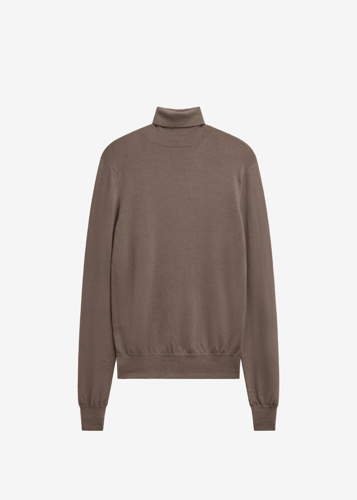 Eve Thin Turtleneck Sweater - Dark Taupe