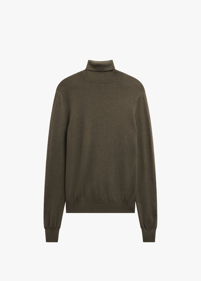 Eve Thin Turtleneck Sweater - Olive