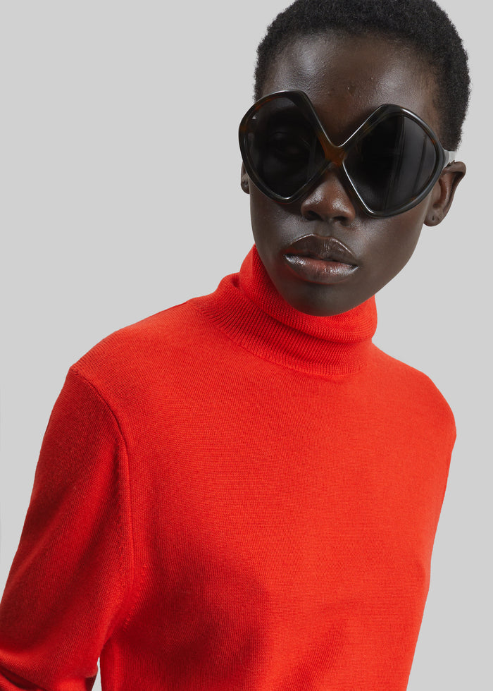 Eve Thin Turtleneck Sweater - Red